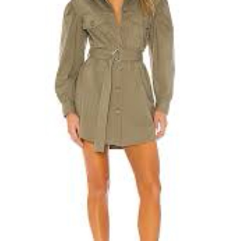 Line & Dot Button-Up Utility Mini Dress